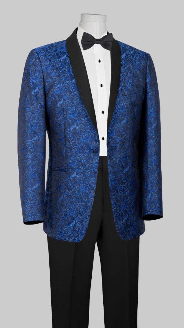Blue Paisley Slim Fit Tuxedo