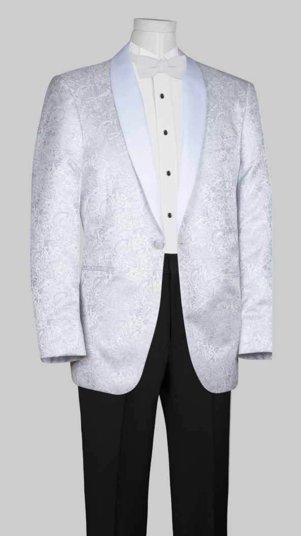 Silver & White Paisley Tuxedo